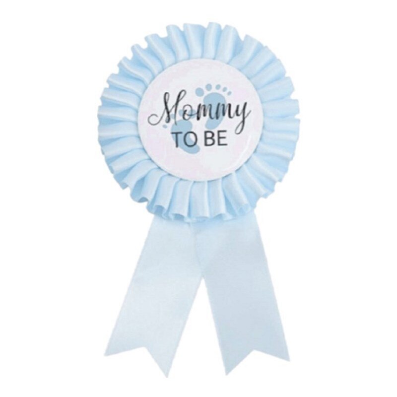 Brud at være baby shower dåb & dåb fest badge tillykke med fødselsdagen far til at være & mor at være bånd badge dekorative  -7: Blå