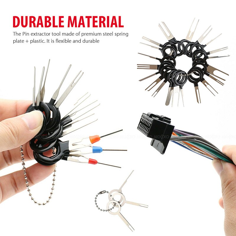 60Stck Auto Terminal Entfernung Werkzeug Draht Stecker Stecker Auszieher Abzieher Freisetzung Stift Auszieher Bausatz Für Auto Stecker Reparatur Zubehör