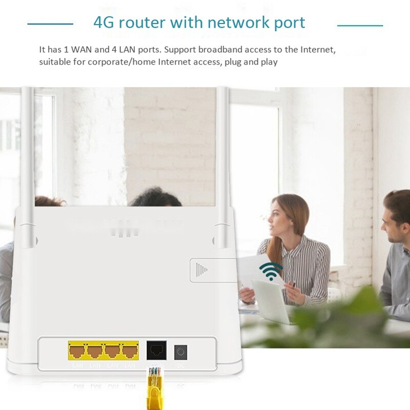 4G Router All Netcom Portable 4G Wireless Router 4G to Wifi Signal 300Mbps for Home, Enterprise, Commercial(EU Plug)