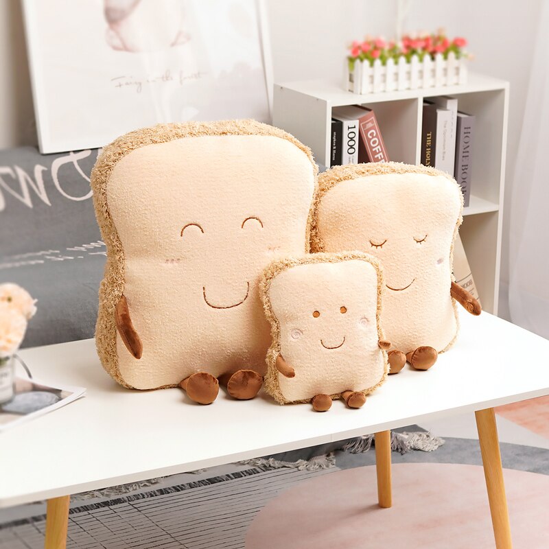 Yeaknow Cute Sandwich Plush Toy Soft Bread Plush Throw Pillow Cartoon Hug Pillow Cushion Home Decor