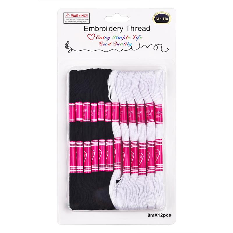 8 Colors Embroidery Thread Gradient Colors Floss Cross Stitch Kit Premium Rainbow DIY Threads Crafts Cotton Sewing Skein: 08