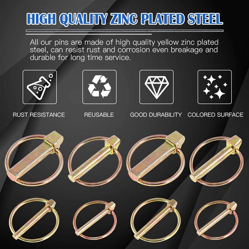 10pcs Heavy Duty Lynch Pin Shaft Locking Pin Trailers Truck Mower Pin Accessory