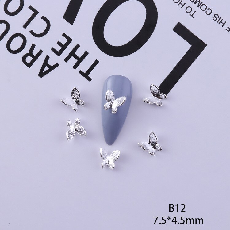 50 pezzi di ciondoli in lega d'oro e d'argento per unghie papillon farfalla 3D multi-forme accessori per unghie per ciondoli gioielli per chiodo arte giapponesi: Rosso