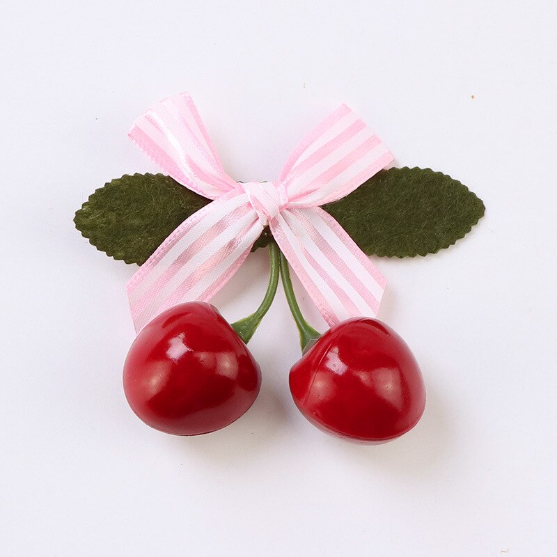 Cute Baby headdress children's hair accessories three-dimensional cherry jewelry hairpin bow princess head flower side clip: 4