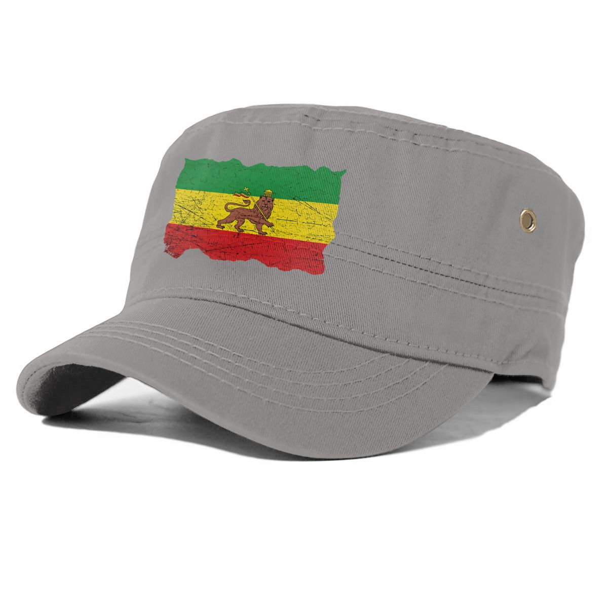 Ethiopia rastafari flag rasta babylon irie ska baseball cap hip hop hat man hat baseball snapback cap women bucket hat: Gray