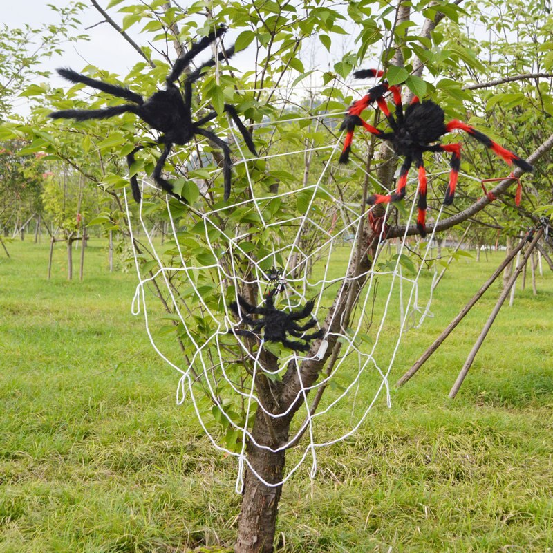 Light up Halloween Cobweb Prop LED Halloween Spider Web Glowing Lights Halloween Party DIY Haunted House Decorations