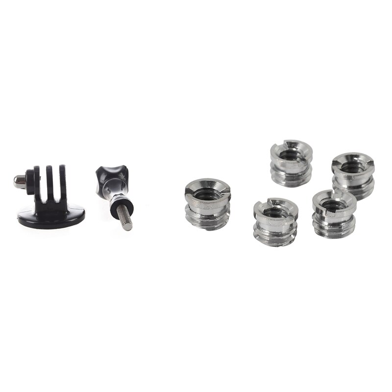 1 satz stativadapter + schraube + mutter & 1 satz 1/4 zoll -20 zoll innengewinde auf  to 3/8 zoll -16 zoll außengewinde reduzierbuchse konverter