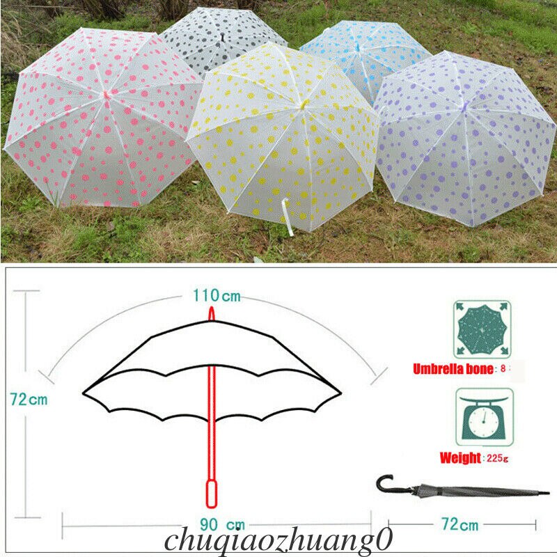 Vrouwen Kleurrijke Regenboog Paraplu + Transparant Clear Rain Parasol Wedding Party