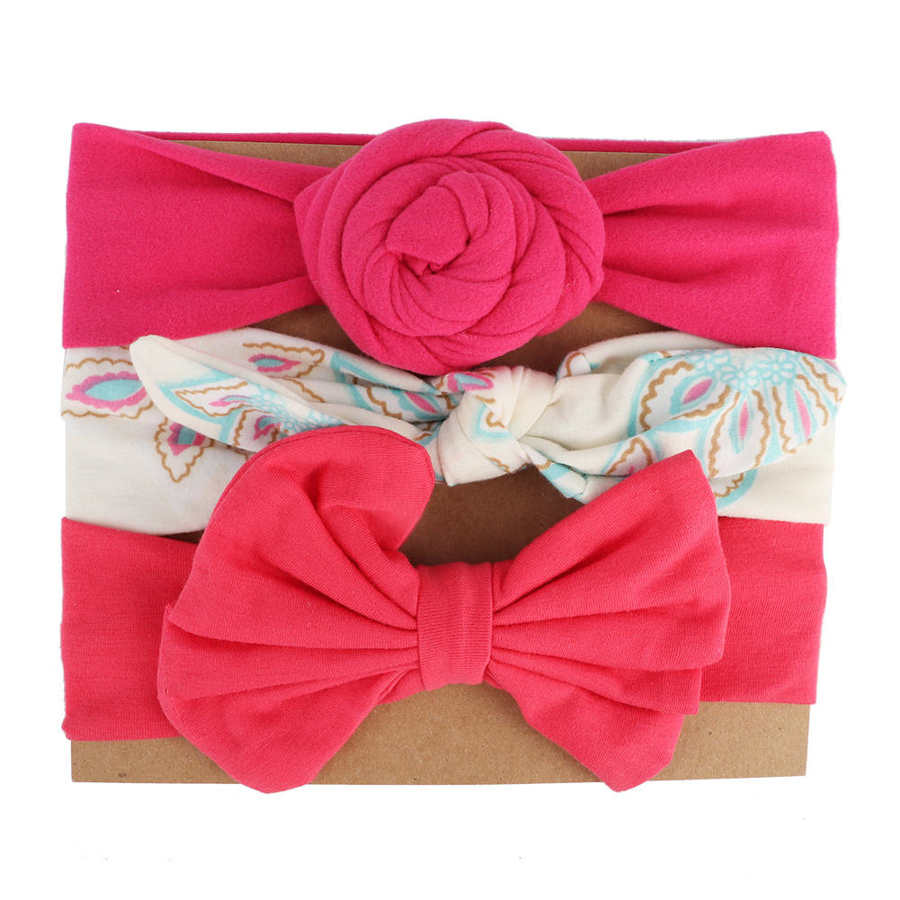 3 pièces/ensemble infantile doux noeud noeud bandeaux Polyester chapeaux bandeau Super doux bandeau Photo accessoires pour bébé enfant en bas âge garçons filles: 8