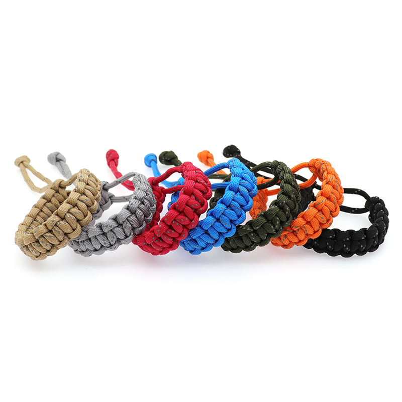 Adjustable Reflective Paracord Bracelet Handmade Braided Survival Bracelet
