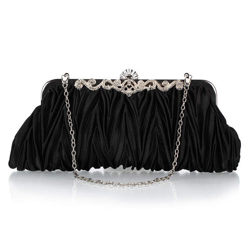 Mode Vrouwen Kleine Dag Clutch Eenvoudige Crystal Lady Party Banket Bruids Avondtassen Dating Handtassen en Portemonnee: black