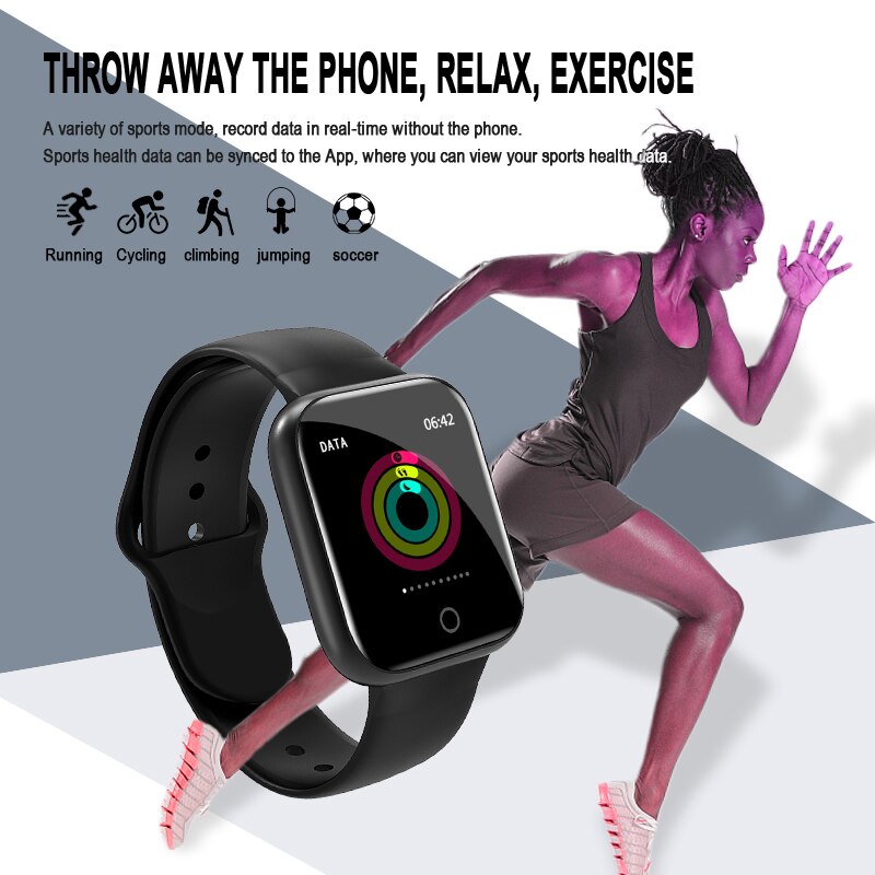 Smarte armbånd kvinder mænd i5 smartwatch sports skridttæller blodtryksmåler fitness tracker til android ios