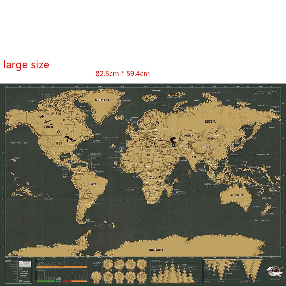 Scratch Map World Map Room Home Decoration Wall Stickers