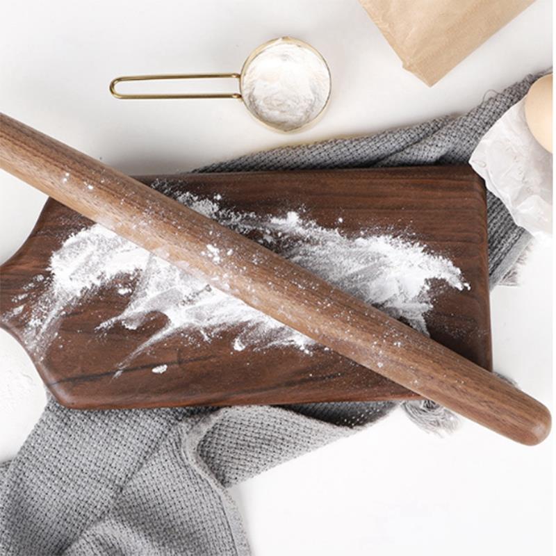Natural Black Walnut Rolling Pin Fine Sanding Without Added Chemical Coating Non-Stick Cooking Baking Tools Dough Roller Point