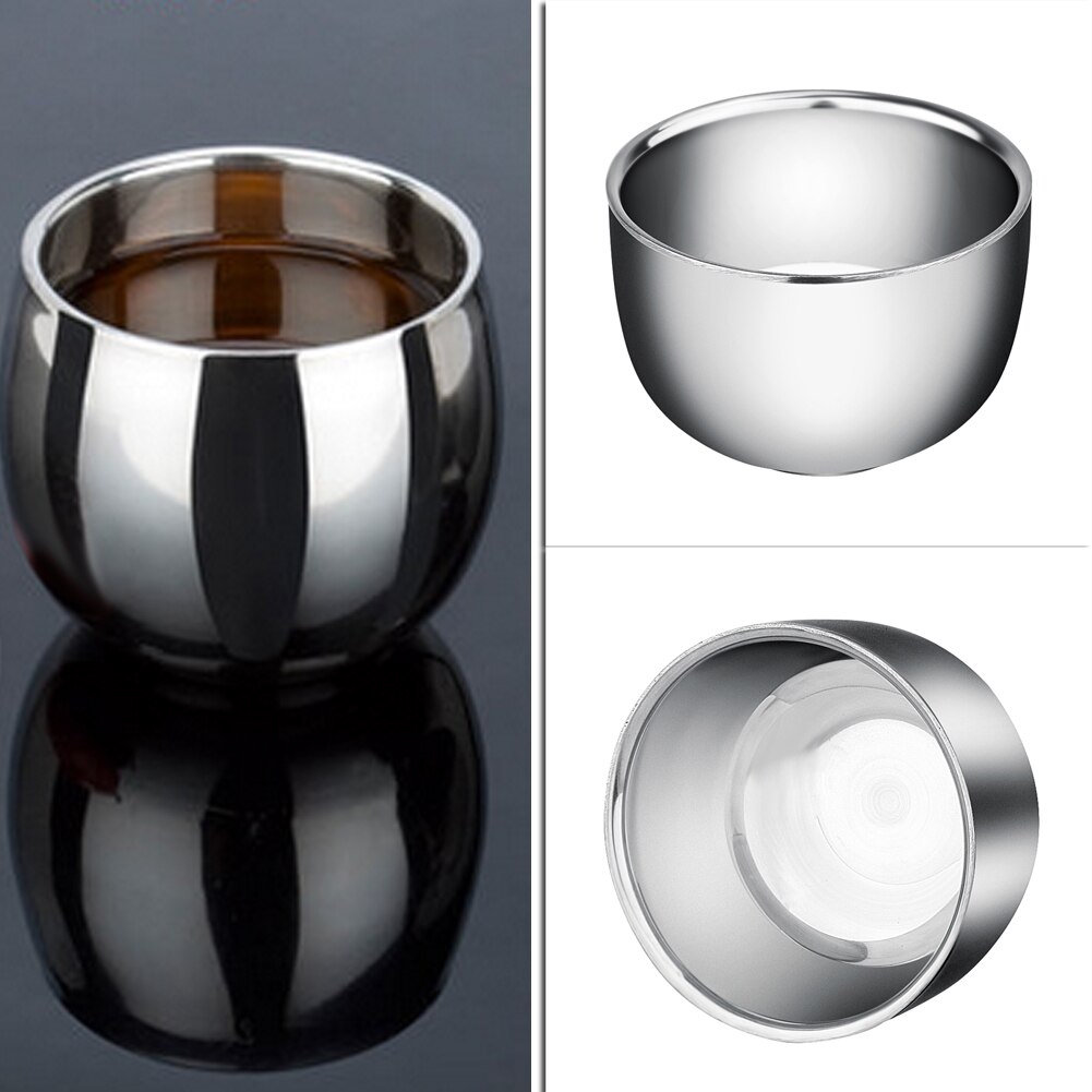 Coffee Milk Mugs Stainless Steel Espresso Mini Thickened Double Layer Soap Cup Heat Insulation Smooth Shaving Mug Bowl Pitcher