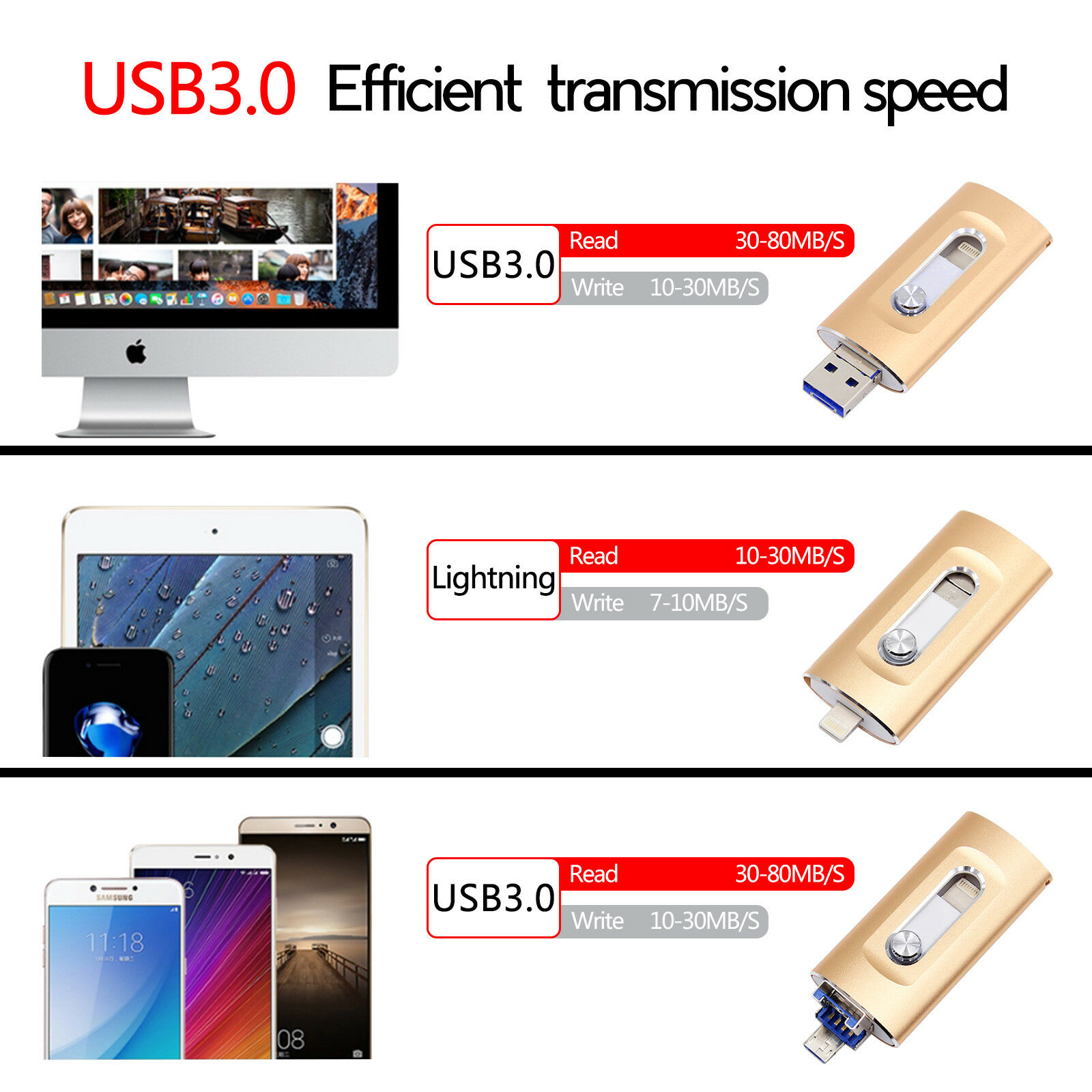 OTG Usb Flash Drive 16GB 32GB 64GB 128GB 256GB Pen drive storage memory stick Voor iphone XS 8 7 Plus 6 6s Plus 5 4S ipad Pendrive