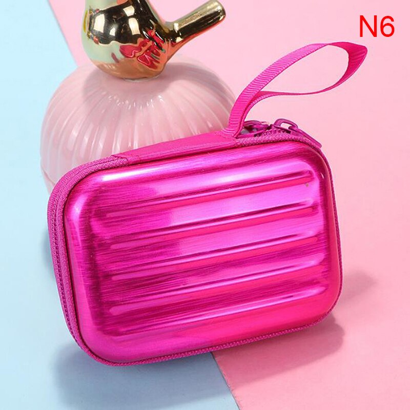 1PC Luggage Model Square Tin Iron Box / Mini Pouch / Key Purse / Pencil Case/steel Box/coin Storage Bag/headset Bag: N6