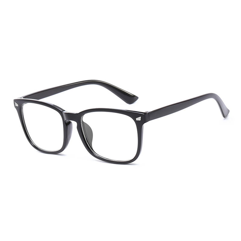 Anti-blauwe stralen computerbril dames blauw licht coating gamingbril voor heren unisex brilmontuur licht blokkerende bril: Zwart