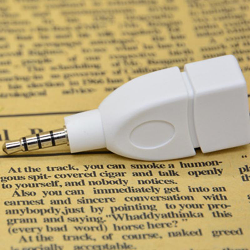 3.5mm Male AUX Audio Plug Jack to USB 2.0 Female Converter Adapter Plug