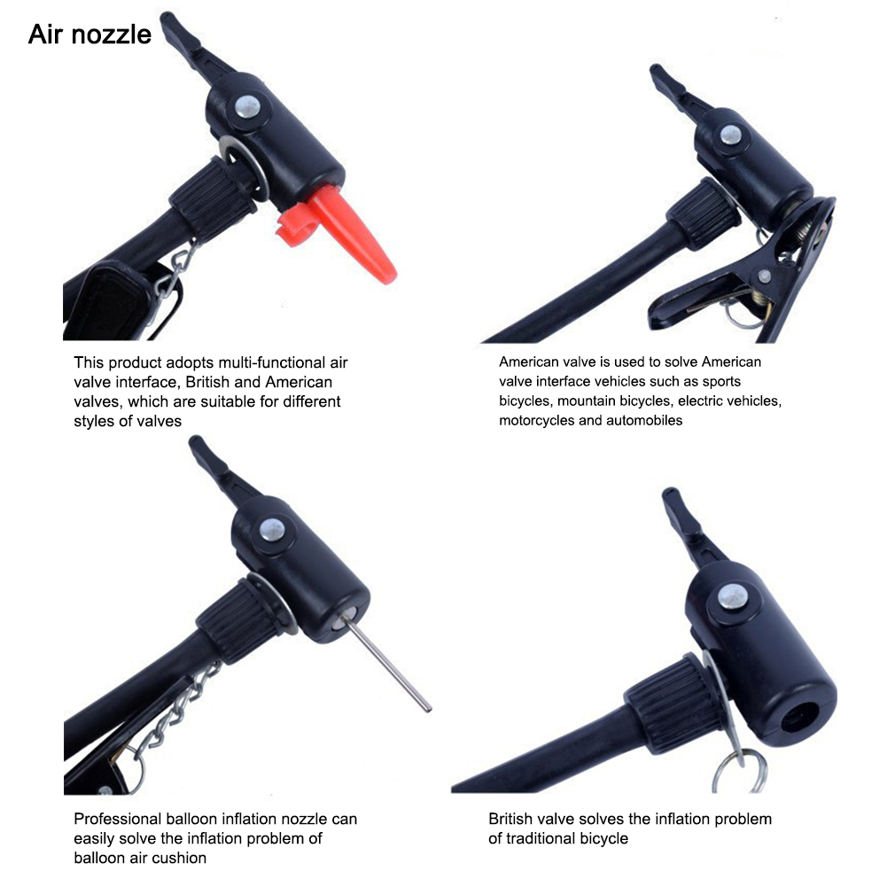 Portable Bicycle Pump Aluminum Mini Bike Floor Pump American/Dunlop Valve Universal Bicycle Tire Inflator Cycling Accessories