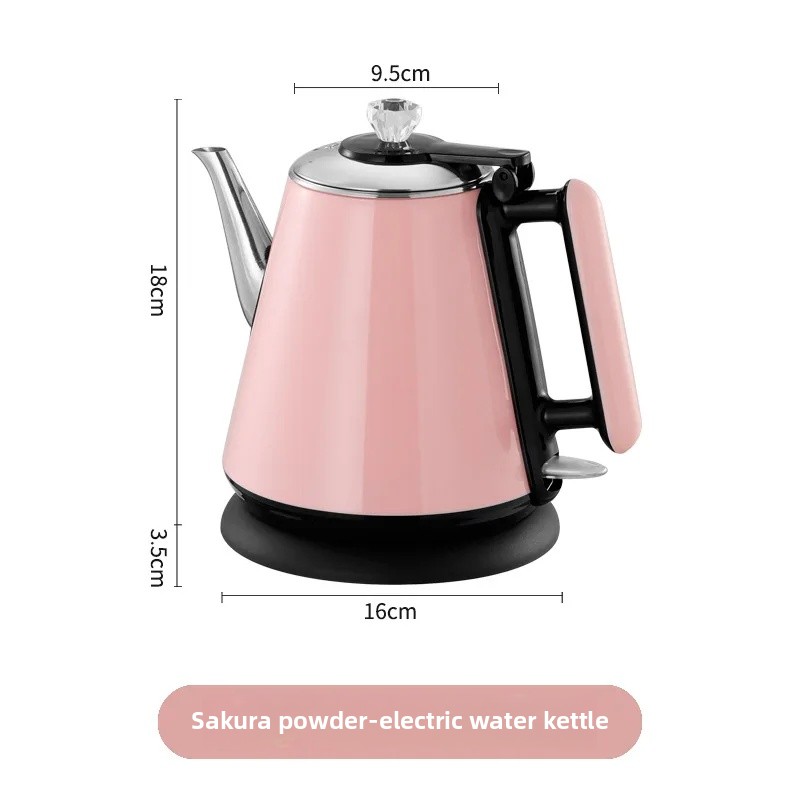 Rostfri vattenkokare med stor kapacitet och lång pip, automatisk avstängning för hemmabruk: Blå