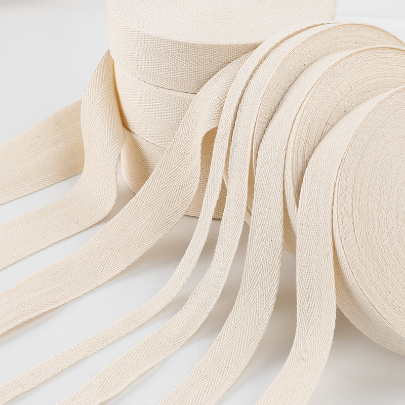 Rubans en coton Beige, 10mm/15mm/20mm/25mm/30mm/40mm/50mm/60mm, ruban sergé à chevrons pour sac, vêtements, Textile de maison 50 ans
