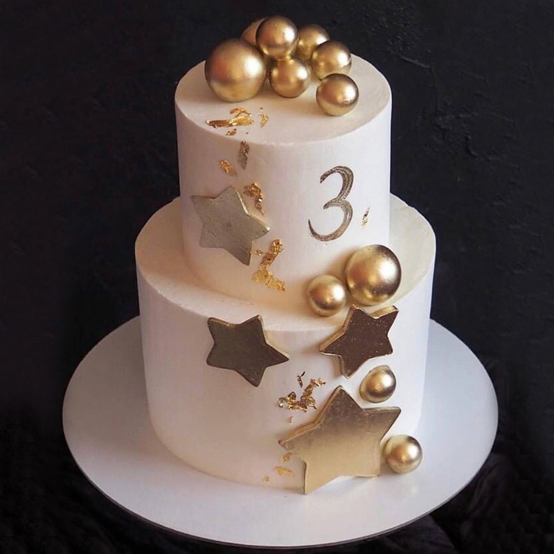 Décoration de gâteau avec boule dorée 5 pièces/lot – Grandado