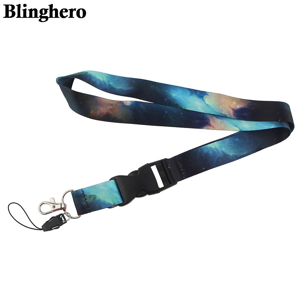 CB431 Starry Sky Art Lanyard Card Holder Student Hanging Neck Phone Lanyard Badge Subway Access Card Holder Office Accessories