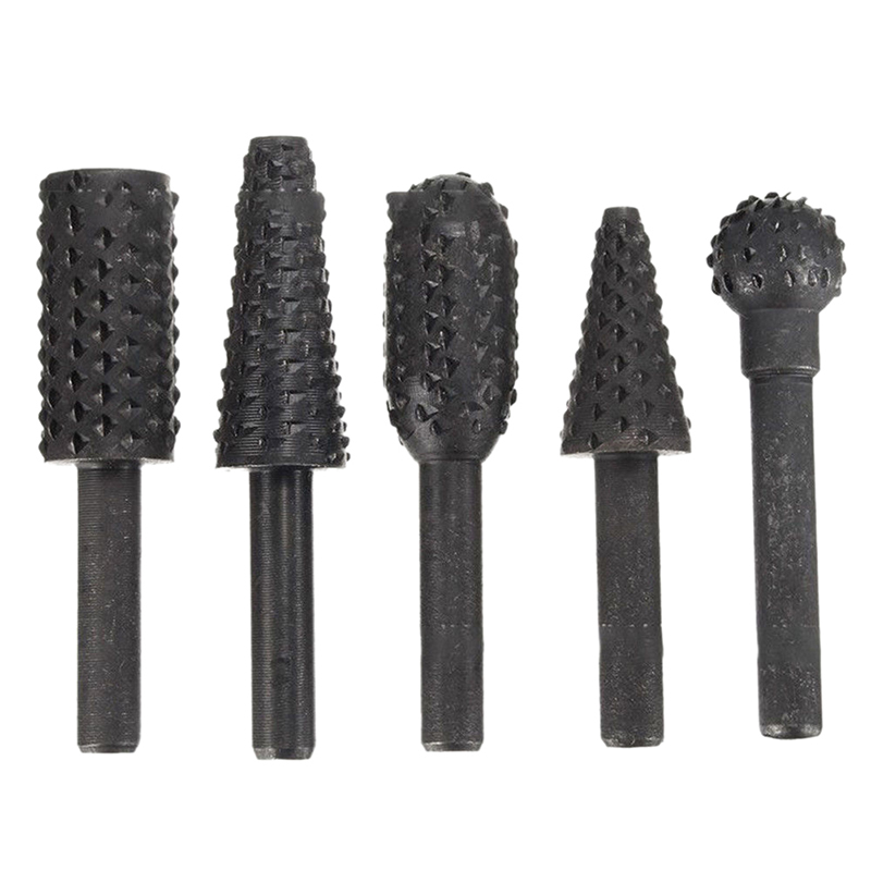 Brocas para limar madera, juego de brocas rotativas de vástago de 6mm y 1/4 pulgadas para herramientas de carpintería, 5 uds.