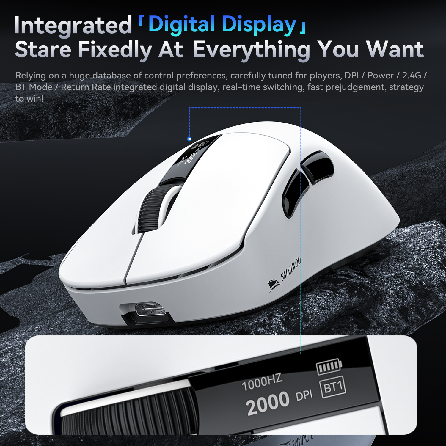 Smailwolf M6 Wireless Bluetooth Gaming Mouse Three-mode switching,magnetic charging,PAW3311 sensor,ultra-lightweight,ergonomic