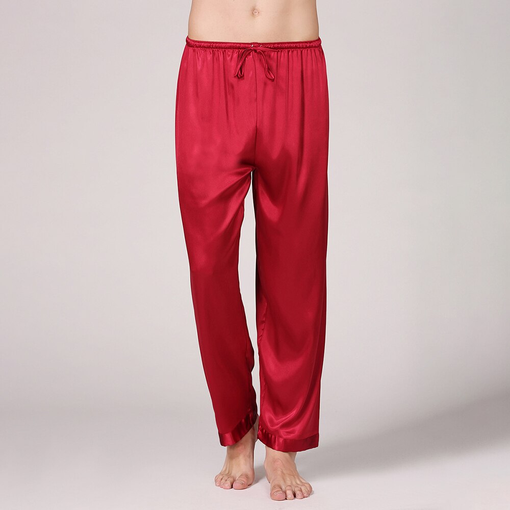 Loungewear bukser ensfarvede underdele almindelig afslappet herre pyjamas i imiteret silke