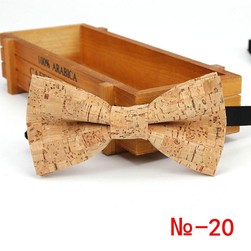 Pajarita de madera de corcho para hombre, pajaritas de madera a rayas Vintage, accesorios de mariposa para boda, negocios informales, Retro, novedad
