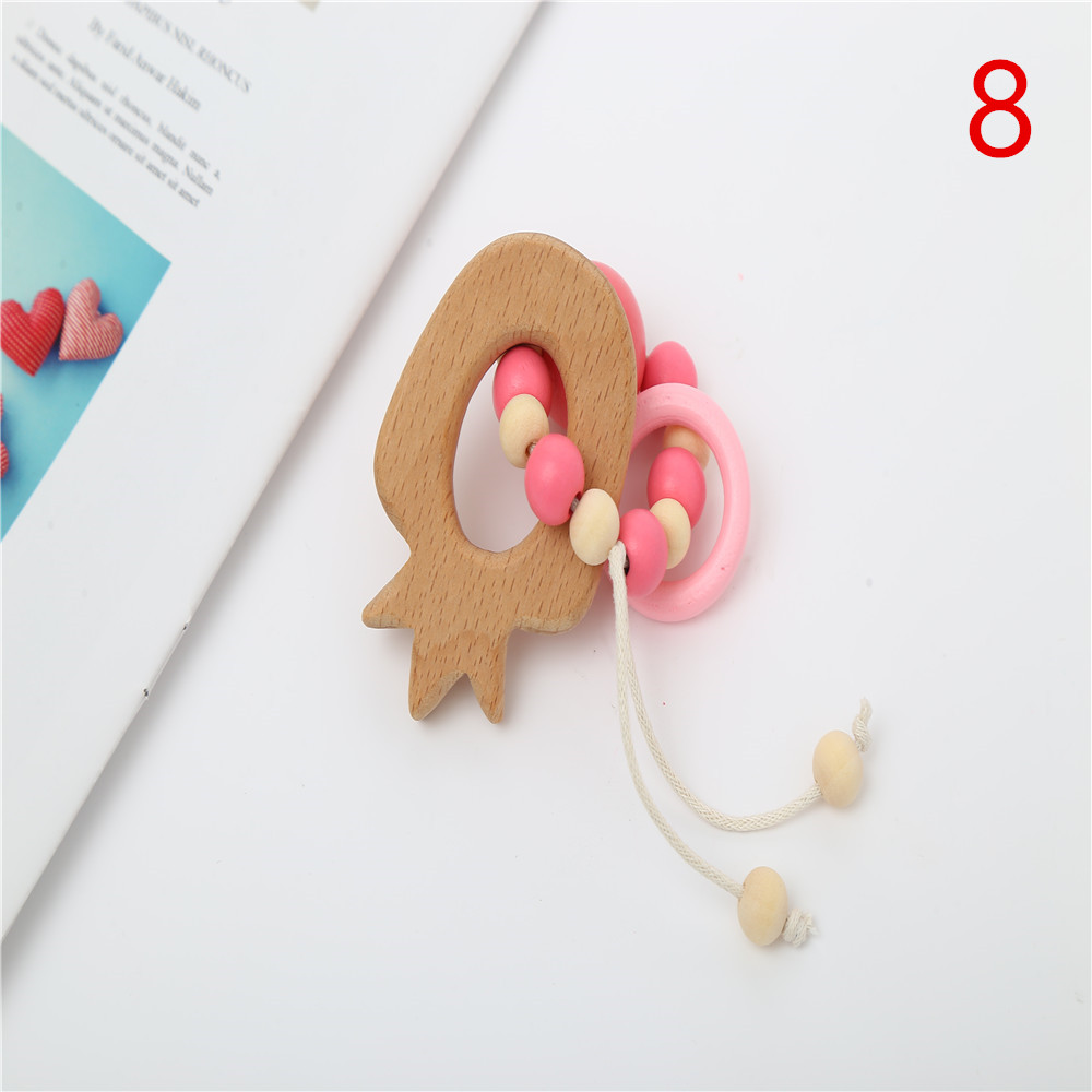 1Pc Hout Armband Dier Vormige Baby Organische Houten Siliconen Kralen Baby Molaire Speelgoed Voor Kids: 8