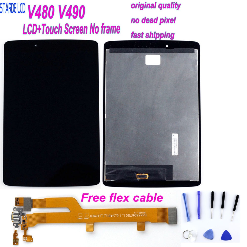 STARDE LCD Screen Replacement for LG G Pad F 8.0 V495 V496 - 8-inch Display Touchscreen Digitizer Assembly with Frame - Tested - Black