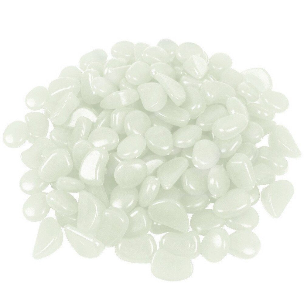 100Pcs Tuin Lichtgevende Steen Glow In Dark Pebble Tuinpad Aquarium Landschapsarchitectuur Decoratie Mooie Gloeiende Stenen: Ivory white