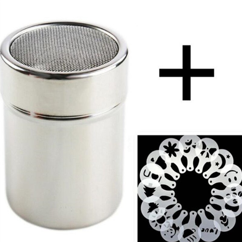 Kjøkkenverktøy cappuccino form fancy kaffe utskrift modell skum spray kake sjablonger kaffe tegning mold pulverisert sukker sil verktøy: Form og shaker