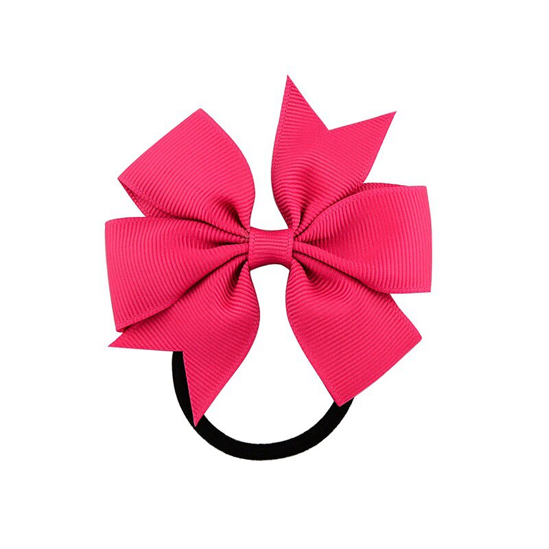 Godisfärg flicka rosett-knut grosgrain band hårring kvinnlig gummiband elastiska hårband rosetter flickans huvudbonad: Stil -8