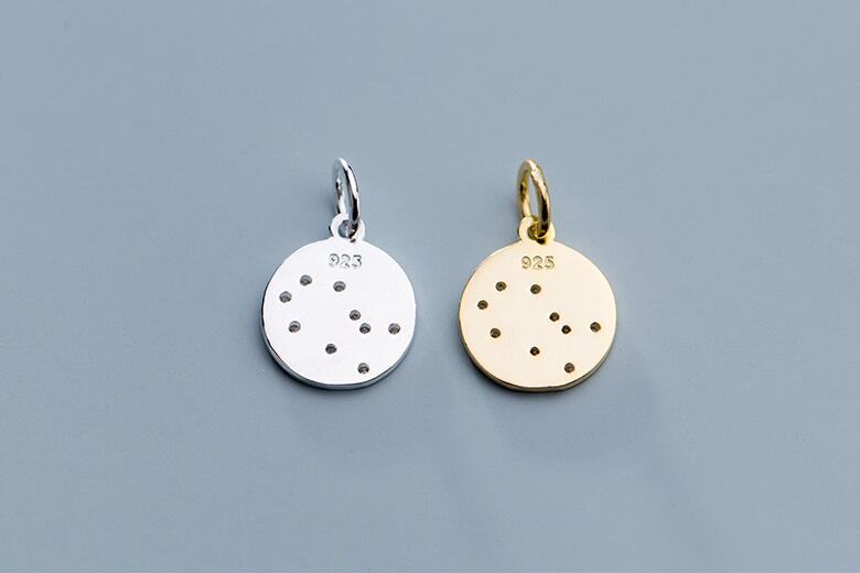 Round Cartoon AAA Zircon Paved Dangle Charms 925 Sterling Silver Decoration Pendants DIY Girls Jewelry Findings Supplier