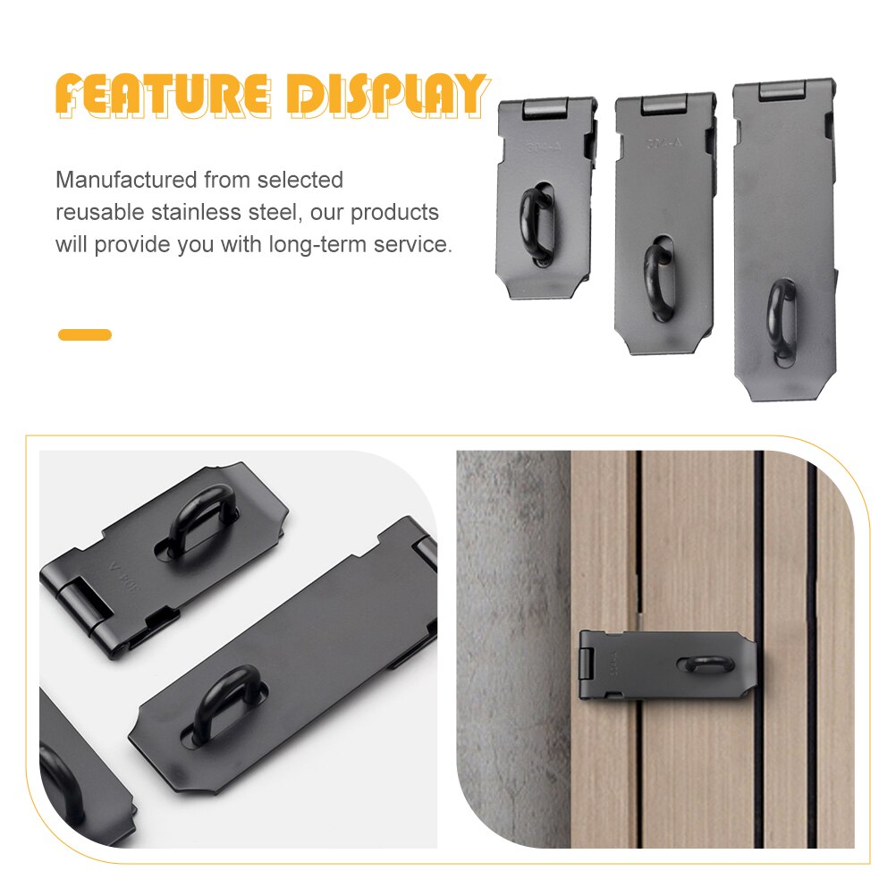 1 Set Door Hasp Anti-theft Door Lock Buckle Stainless Steel Lock Buckle