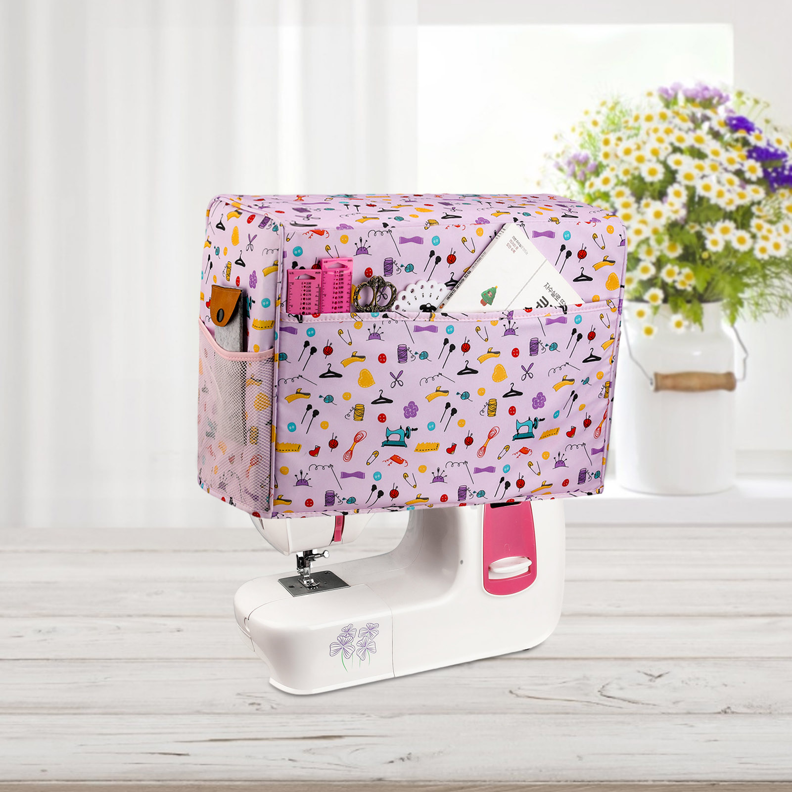 Staub Abdeckung für Nähmaschine Nähmaschine Abdeckung mit Taschen für Extra Zubehör Portable Storage Tasche Nähen Werkzeuge Taschen