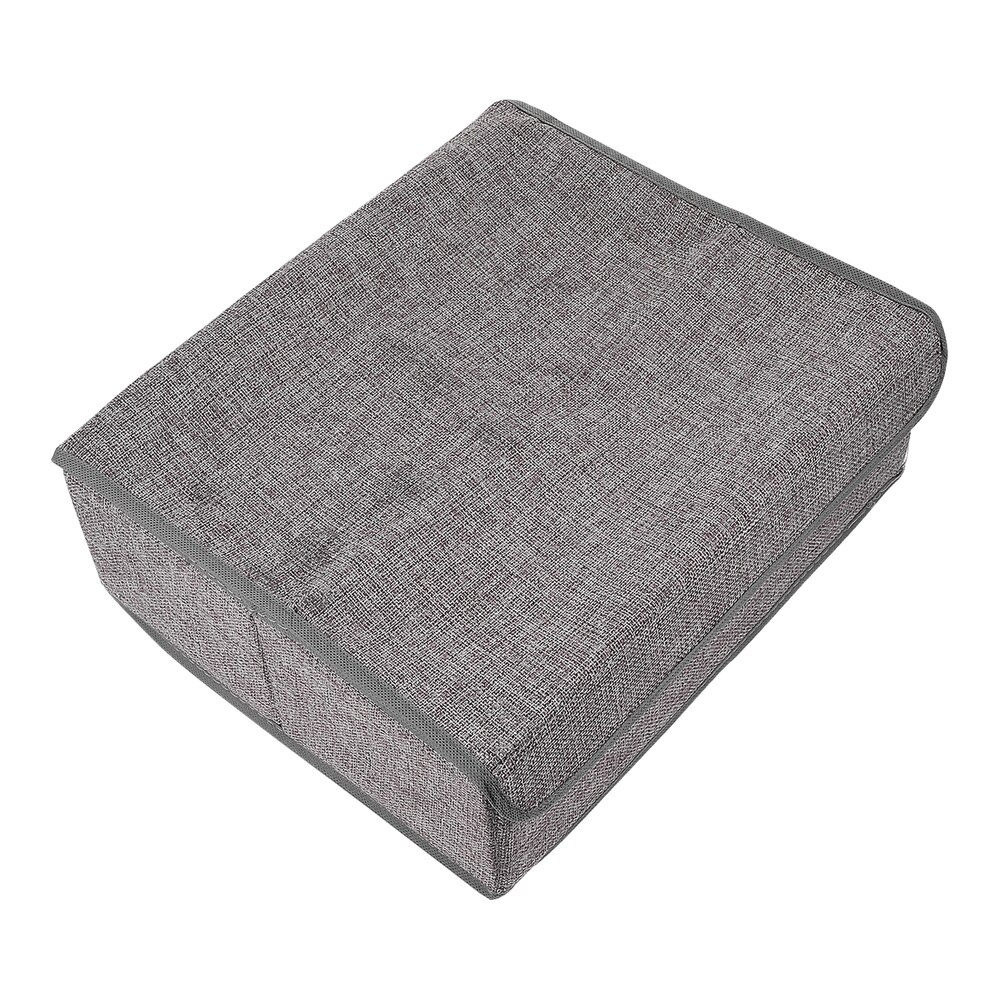 1pc Collapsible Cotton Linen Foldable Portable Covered Container Storage Box for Underwear Indoor House Home Bar Women