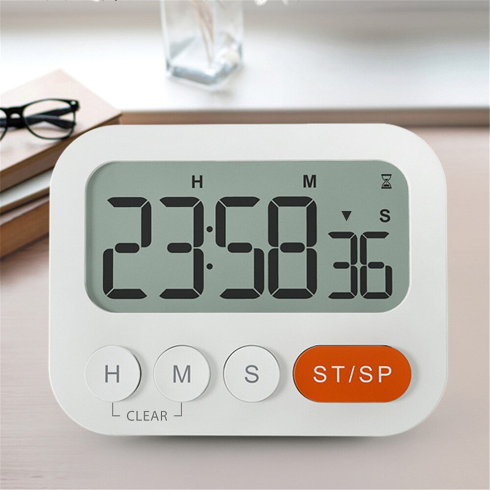 Multifunction Timer with LCD Screen Wall-mountable Desktop Digital Timer with Alarm Clock Countdown Timer for Cooking Study