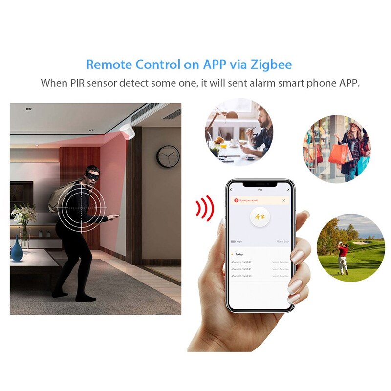 Super mini tuya zigbee pir bevægelsessensor trådløs passiv infrarød detektor smart hjem sikkerhed tyverialarm sensor app kontrol