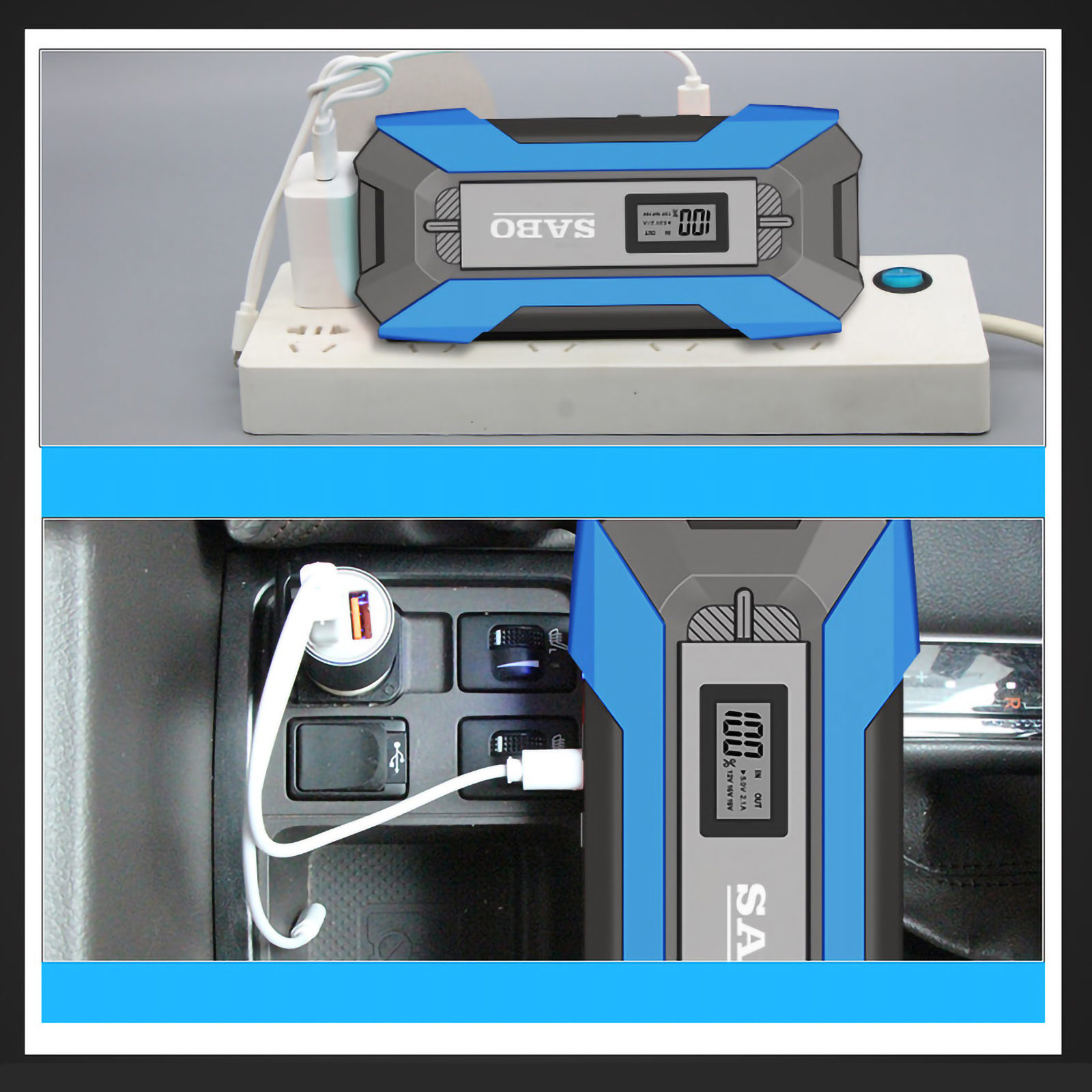 Car Jump Starter Starter Device Battery Power Bank 12V Portable Car Emergency Starter Power Emergency Booster Battery Starter