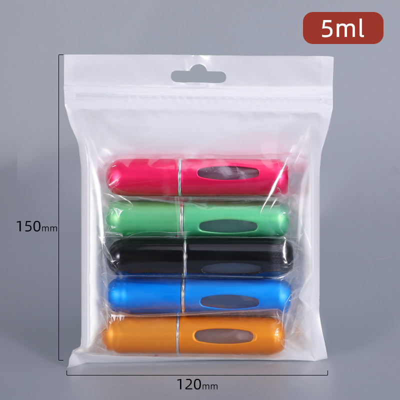 Botella de Perfume de 5/10ml, botella de Perfume recargable portátil con pulverizador, envases cosméticos, atomizador, Mini pulverizador de aluminio para viaje: Azul cielo