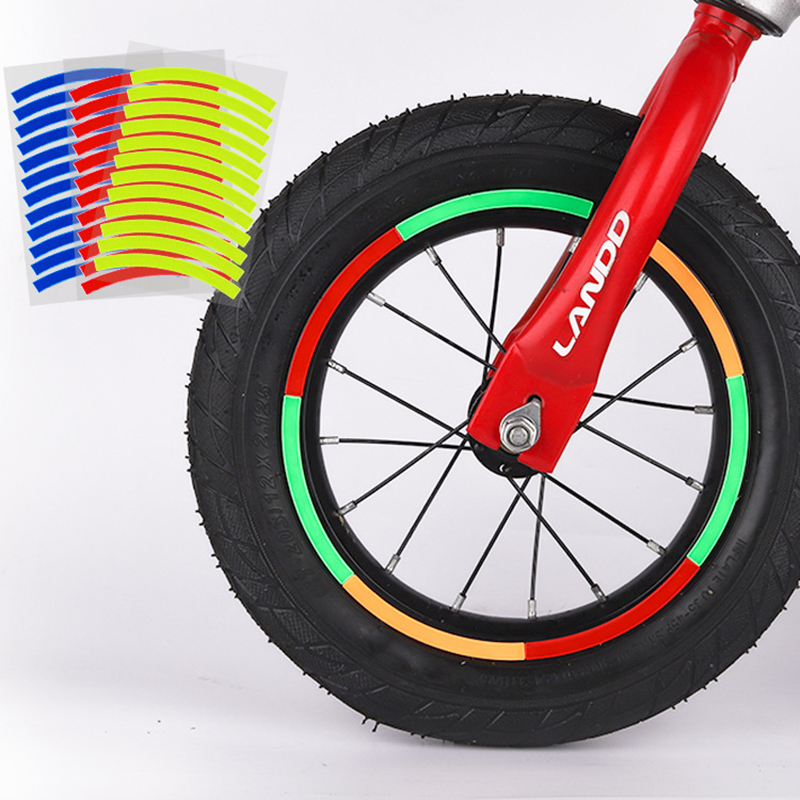 Reflecterende Bandensticker Veiligheidssticker Kleur Kids Balansfiets Reflecterende Sticker Wieldicker Fietsaccessoires