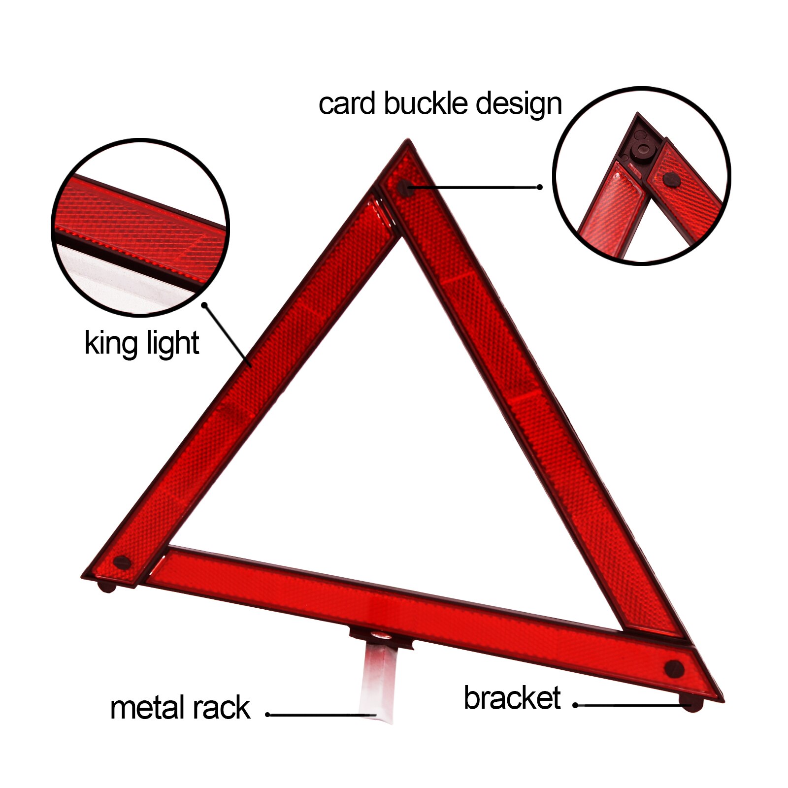 Reflector de señal de parada plegable para coche, triangular de advertencia de averías de emergencia, reflectante rojo, trípode de seguridad para coche