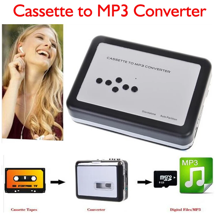 Usb cassette tape, music audio player to  mp3- converter, usb cassette player, capture recorder to usb flash drive, no pc required