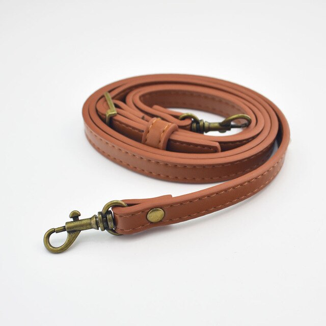 1.2cm Width PU Leather Bag Strap Shoulder Bag Adjustable Band Handle For Handbag Long Belt DIY Accessories Black KZ0012: Camel-Vintage buckle