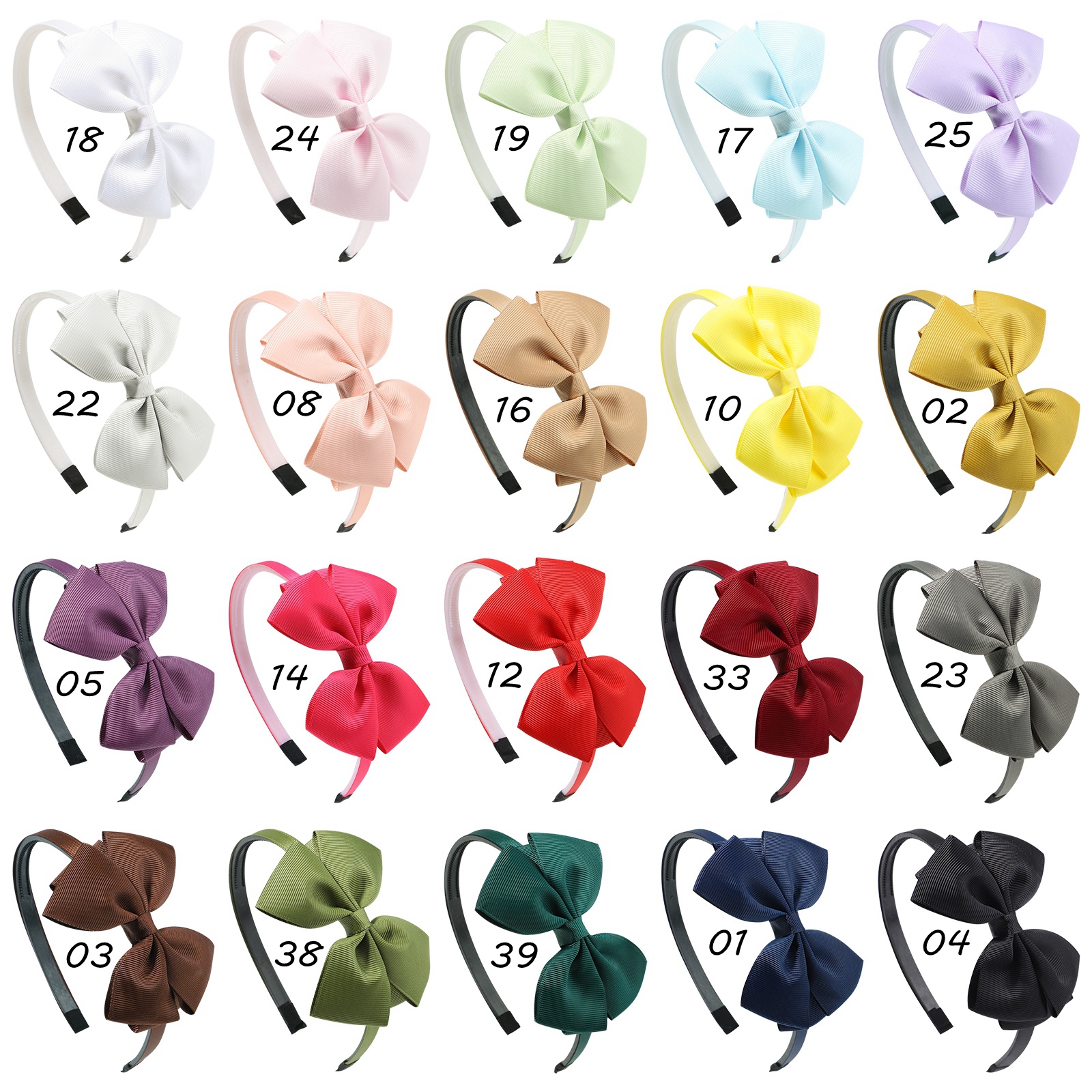1 pieza, 20 colores, banda para el cabello con lazo, cinta bonita para bebé, lazos para el cabello hechos a mano, diademas, diadema, accesorios para el cabello para niñas